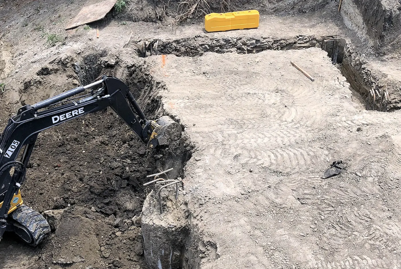 Excavación de vigas de cimentación